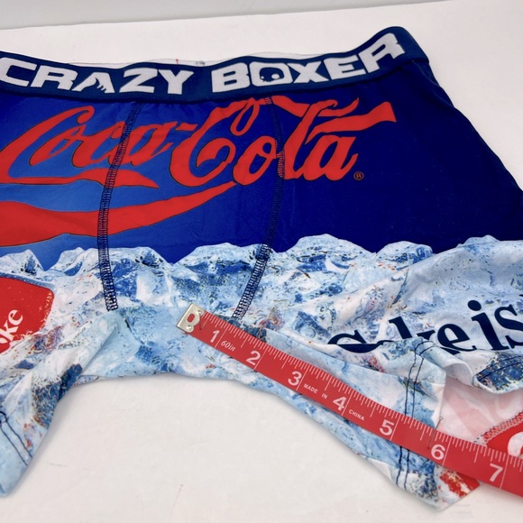CRAZY BOXER BRIEFS COCA COLA DESIGN, 92%  POLYESTER 8% “ELASTHANNE,” LARGE SIZE - Picture 7 of 11